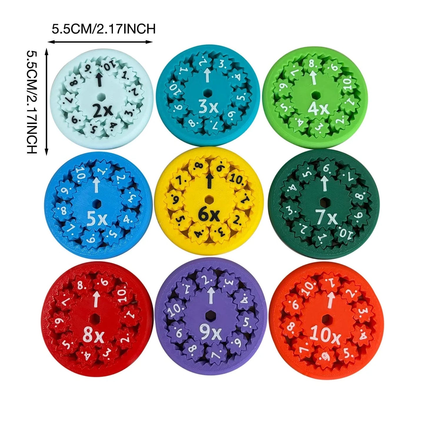 Colorful Math Fidget Spinners set for interactive maths learning