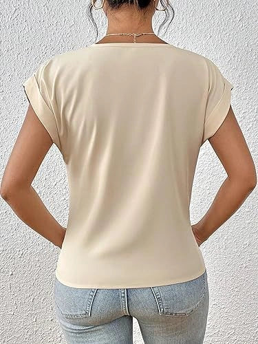 Stylish short-sleeve ladies' t-shirt with unique knot detail, available in a range of vibrant colours