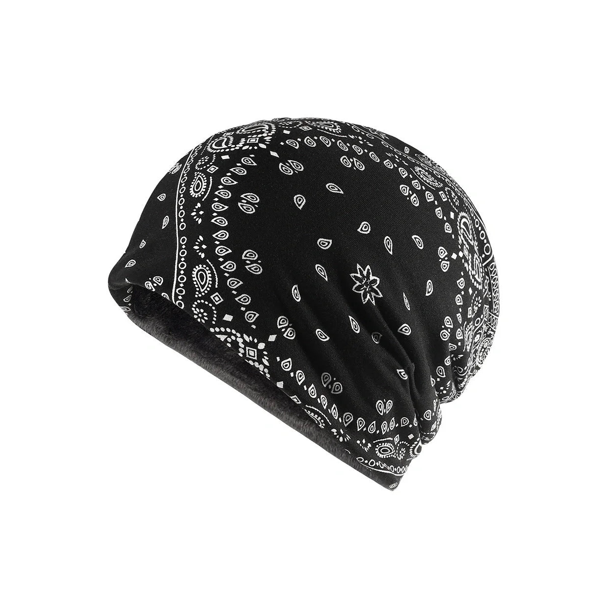 Adjustable windproof earmuff hat with cashew flower print in various colours