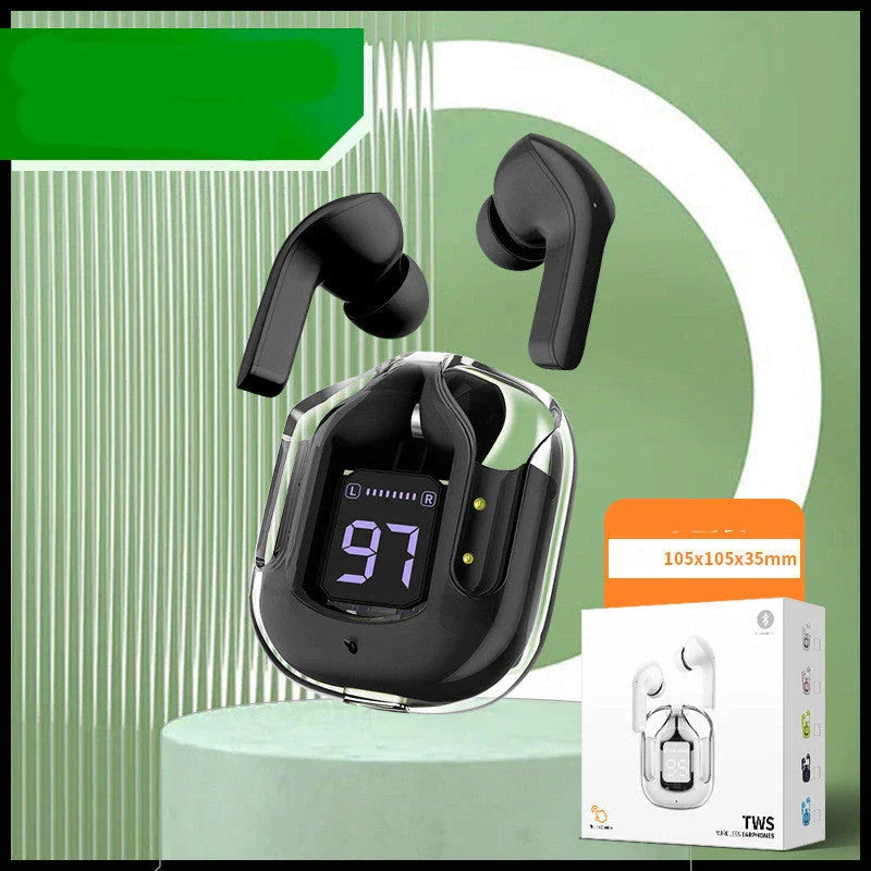 Premium true wireless Bluetooth 5.3 earbuds with digital display, noise reduction, and long battery life.