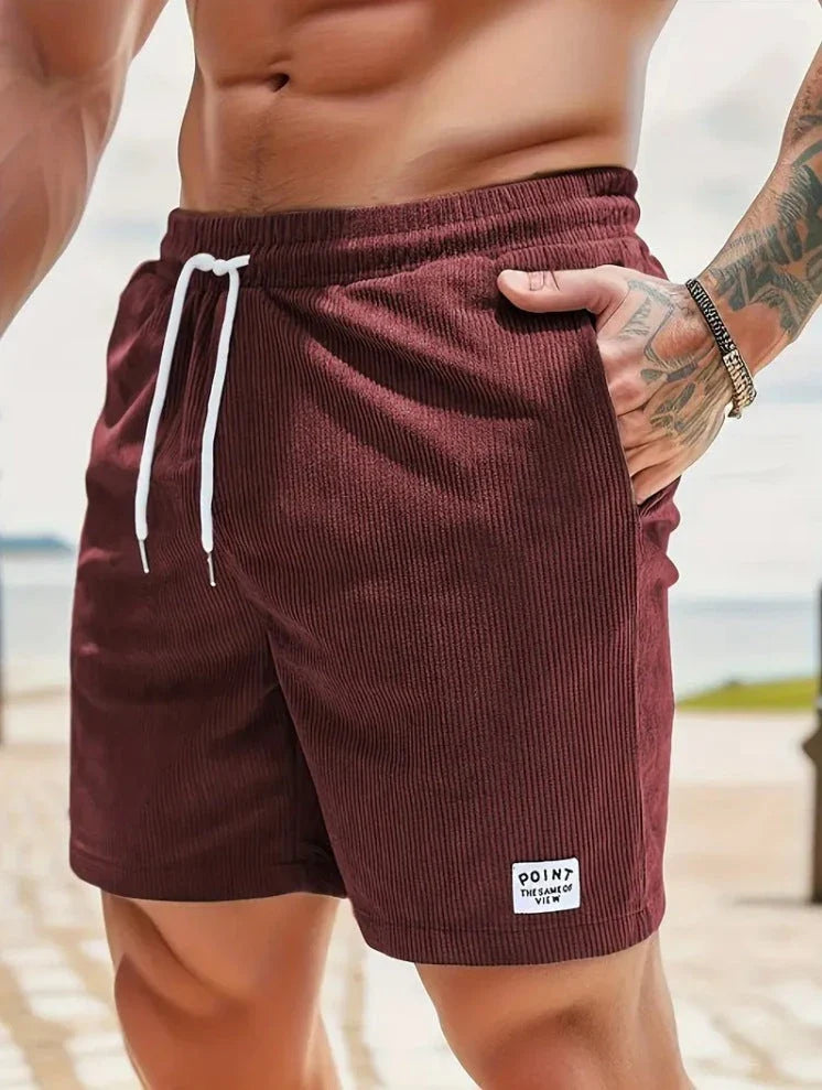 Comfortable and stylish corduroy drawstring shorts in various colors for summer wear