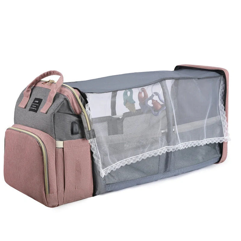 New Mummy Baby Crib Backpack with insulated milk storage compartment and large capacity