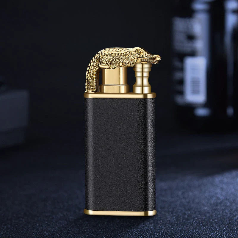 Versatile double flame lighter with a sleek and stylish design, perfect for outdoor adventures, grilling, and cigar lighting.