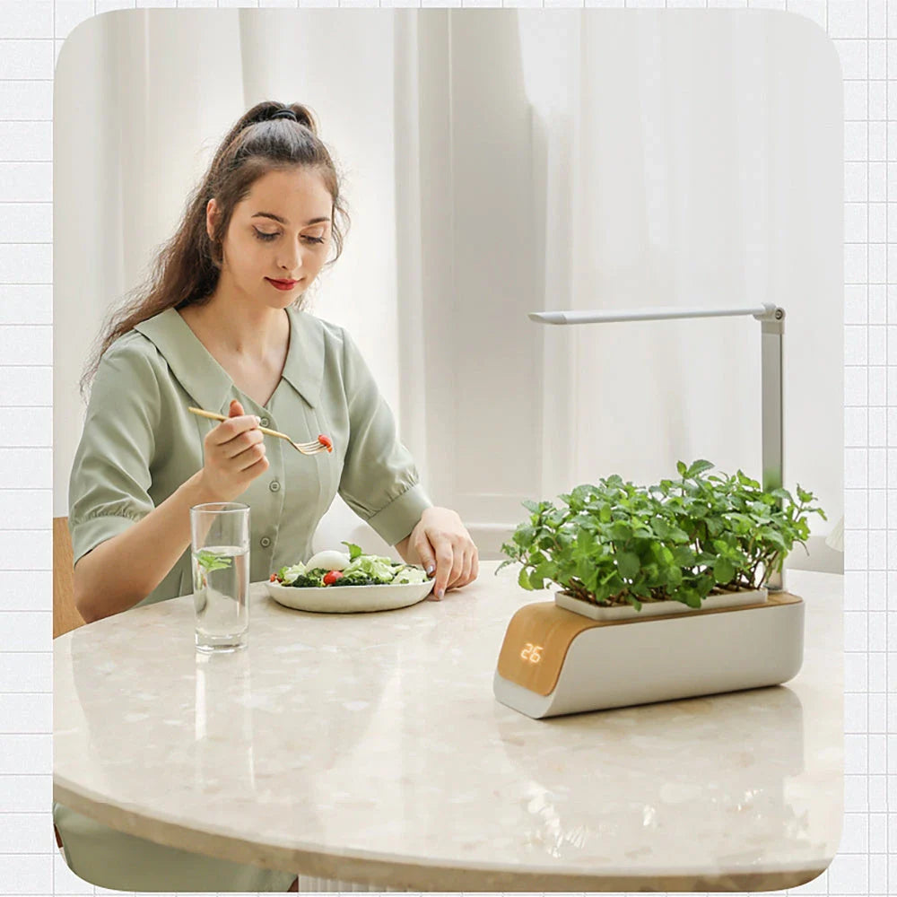 Versatile hydroponic planter with adjustable lighting and self-watering system for growing plants indoors