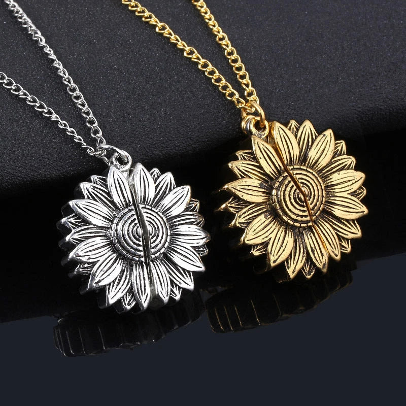 Radiant sunflower necklace with adjustable length and modern design