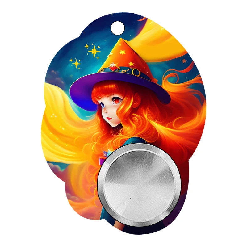 Customizable fidget spinner keychain in various vibrant designs to relieve stress, improve focus, and reduce anxiety