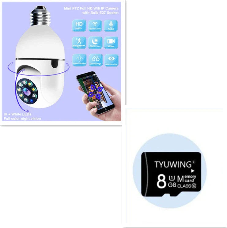 Smart 1080P Wi-Fi Bulb Camera with 4X Zoom, Smooth Pan and Tilt, Automatic Motion Tracking, and Night Vision