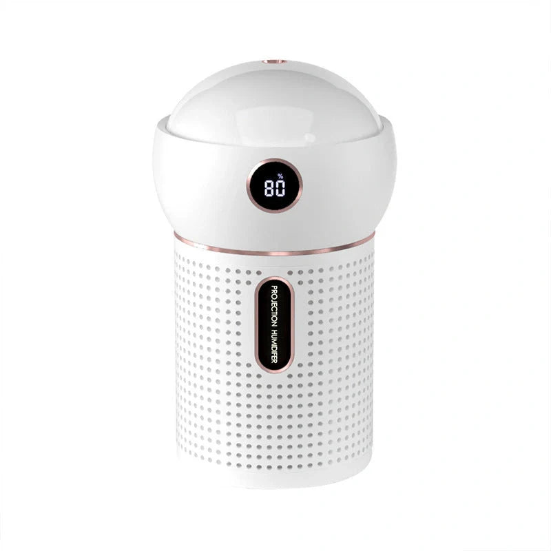 Compact projector humidifier with night light feature for student dormitories