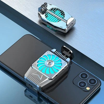 Powerful mobile phone cooling fan with dual cooling channels, ice porcelain, and aluminum alloy construction for seamless gaming performance