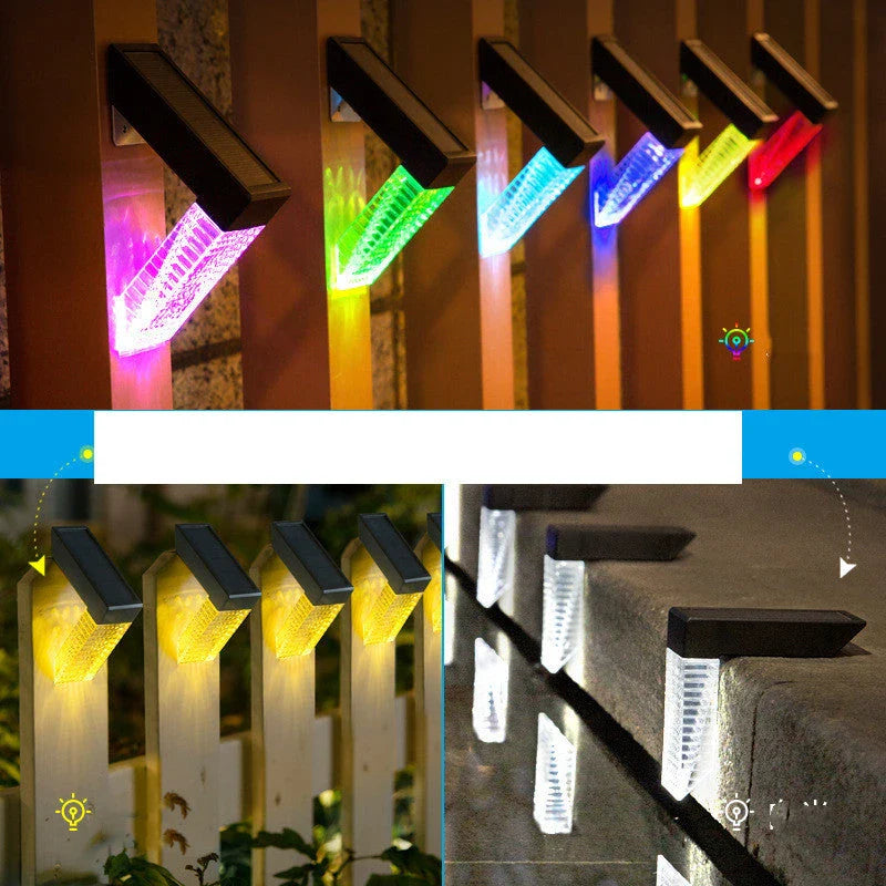 Durable solar-powered stair lights for outdoor decks, fences, gardens, and pathways - automatically turn on at dusk