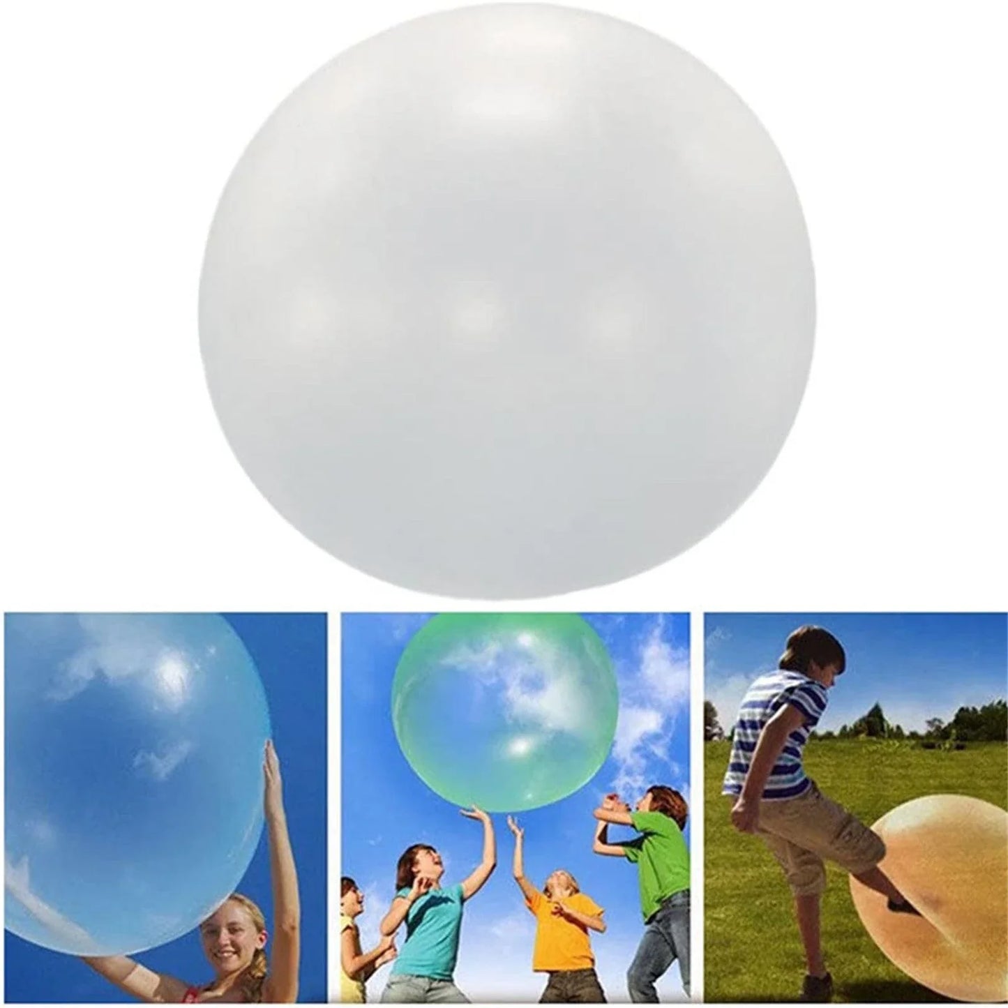 Oversized inflatable bounce balls in various vibrant colors for fun parties and celebrations