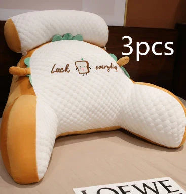 Plush lumbar cushion with ergonomic design for comfortable back and neck support on sofa, chair, and bed
