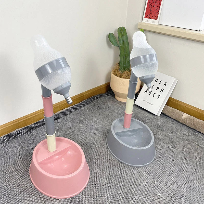 Adjustable Pet Water Dispenser with Elevated Stand - Premium Food-Grade Plastic Design for Cats and Dogs