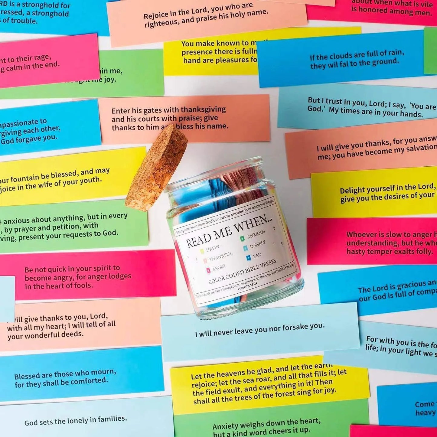 Bible Verses In A Jar with cartoon design, containing 90 verses for daily inspiration