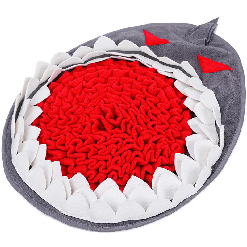 An interactive snuffle mat puzzle toy for dogs, designed to stimulate natural foraging behavior and relieve boredom