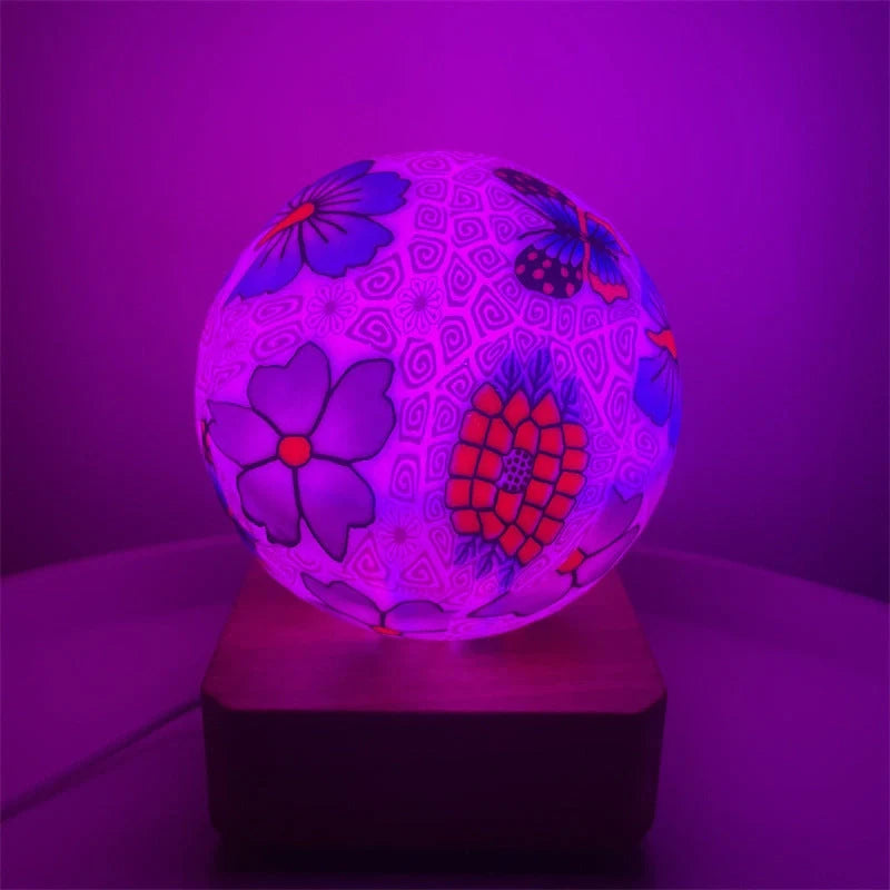 USB Plug-In LED Glass Ball Lamp with adjustable warm light and RGB options