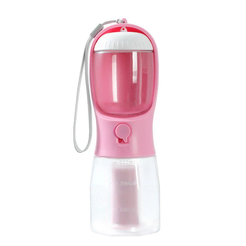 A 3-in-1 pet travel set featuring a water dispenser, food container, and waste bag holder in various color options