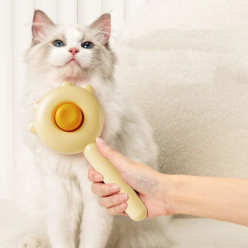 Premium pet grooming comb with massage bristles for a healthy, shiny coat