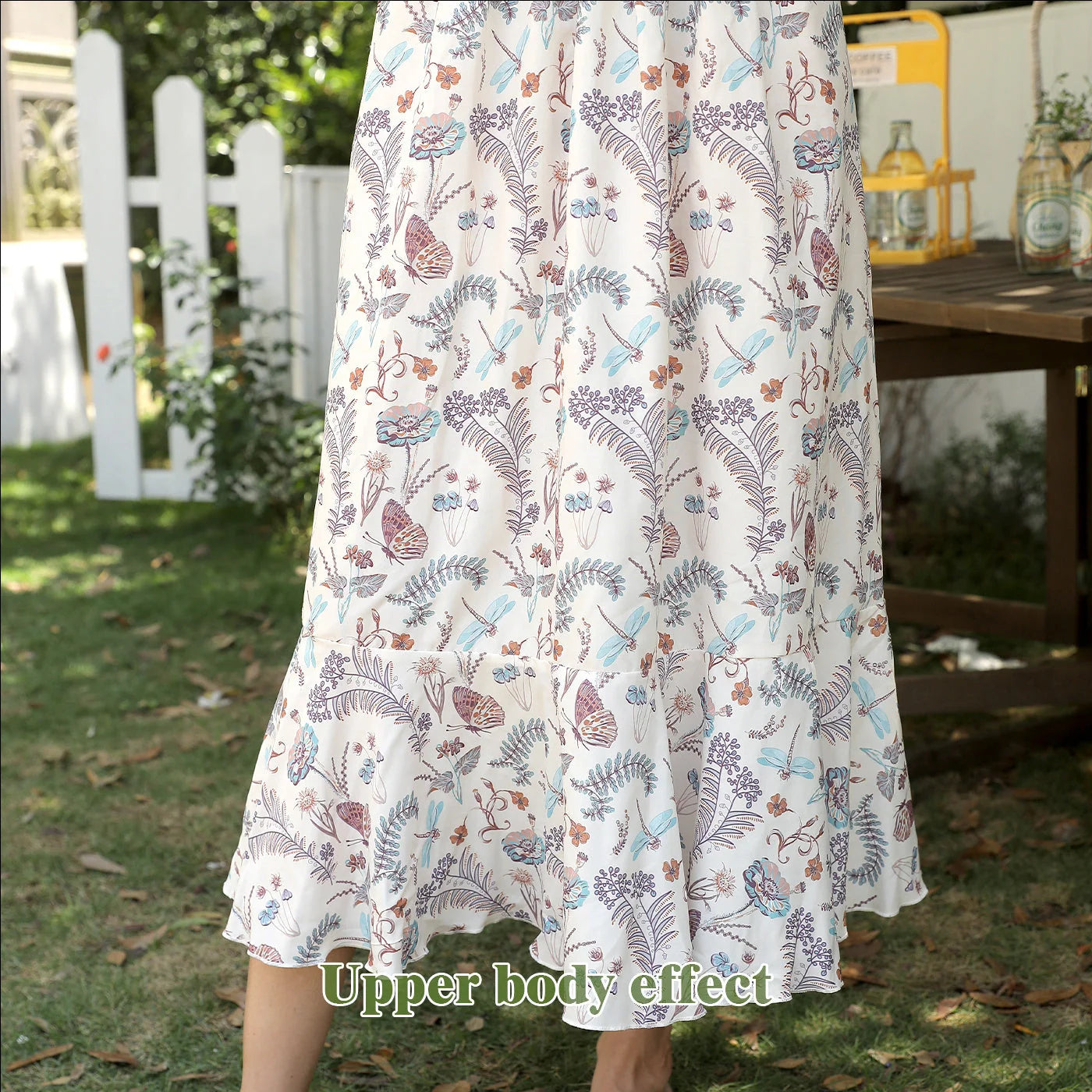 Stylish women's floral print dress with square neckline and long sleeves, available in multiple sizes
