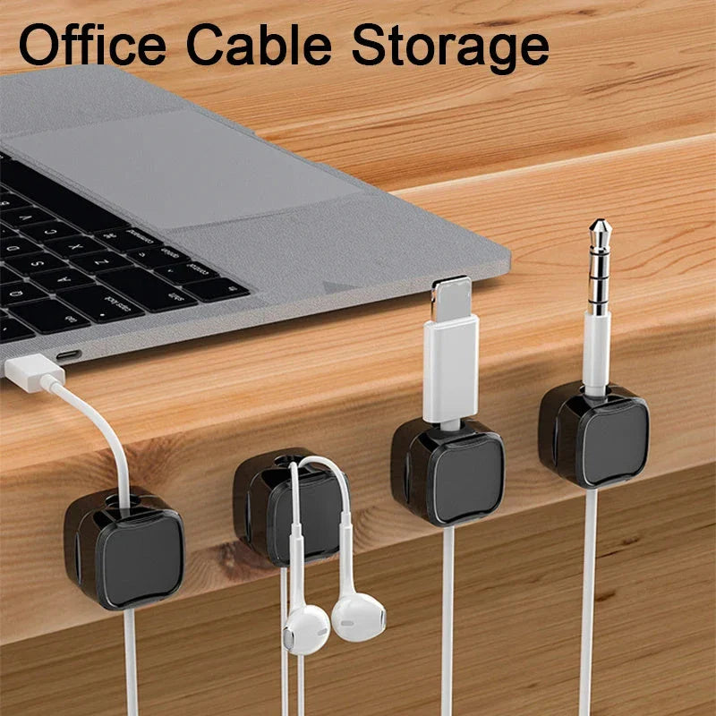 Cable Management Clips - Discreet desk cord organizers that securely hold cables in place without damaging furniture