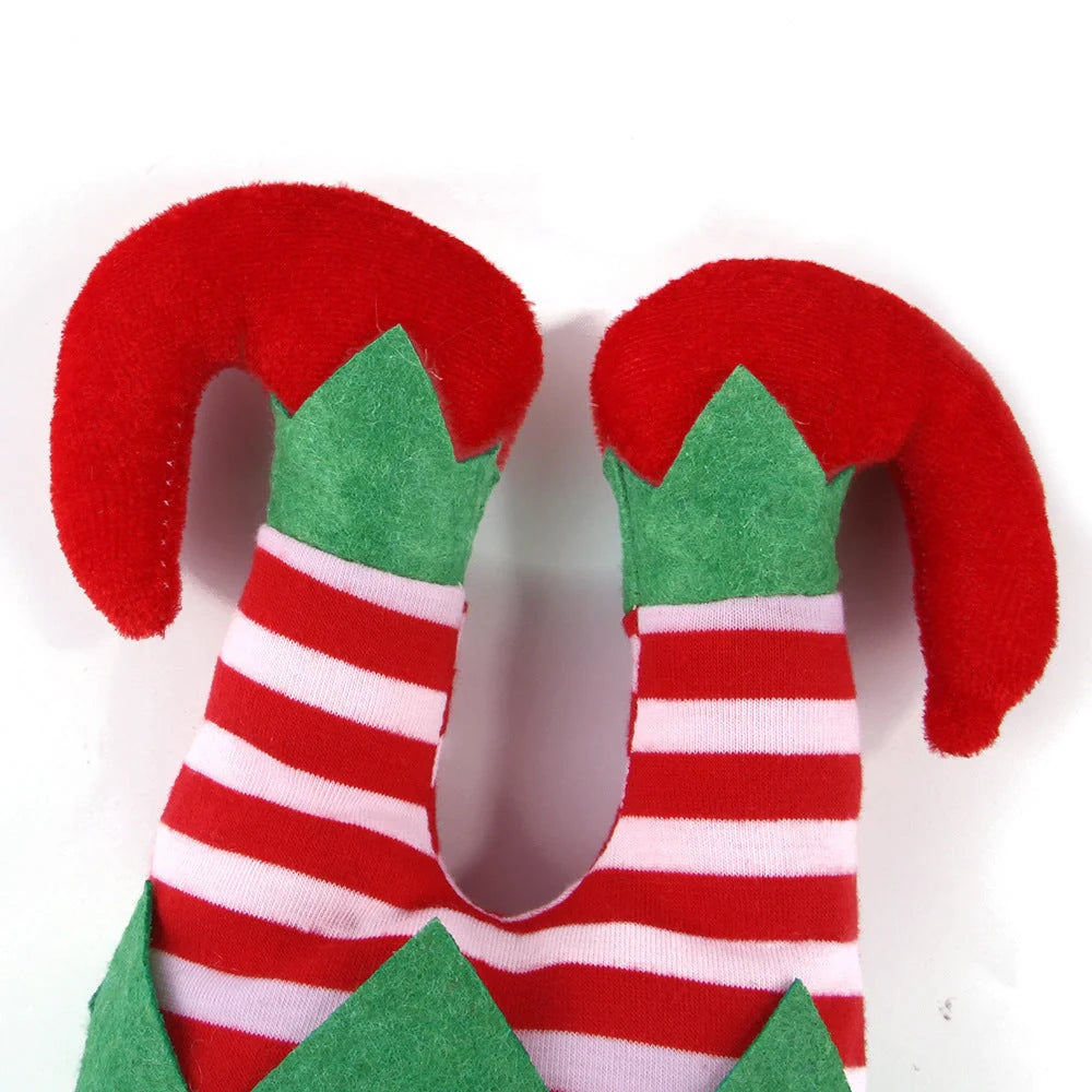 Adjustable Christmas hat for dogs with festive striped design