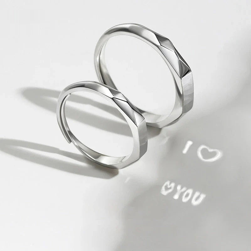GiftHome Stylish Sterling Silver Rings with Surprise Love Pattern