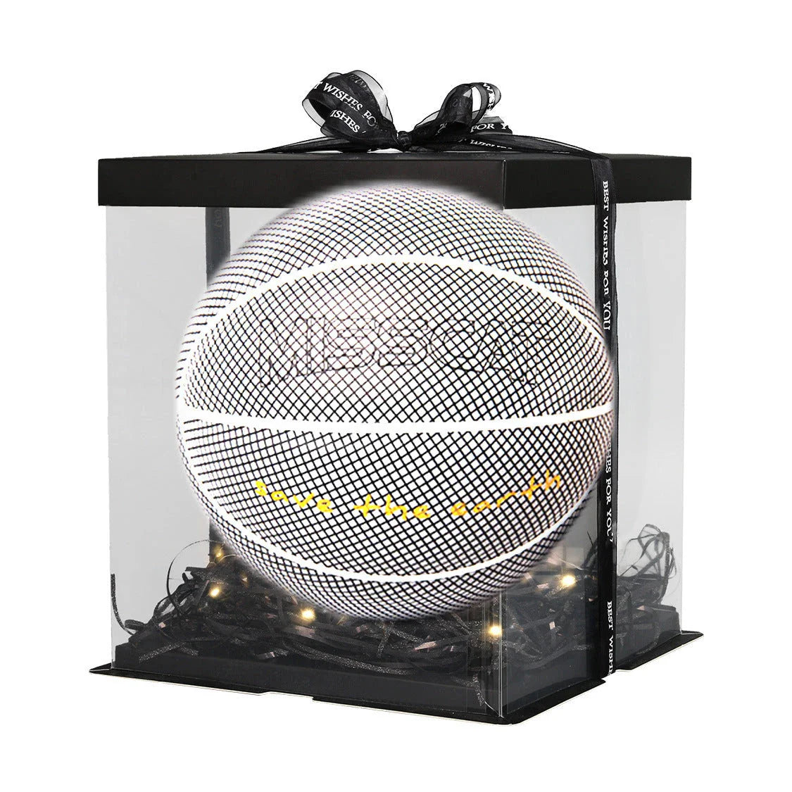 Luminous glow-in-the-dark basketball with reflective design for night games and outdoor activities