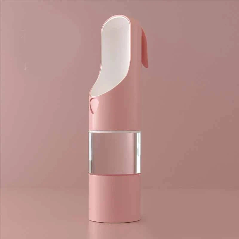 Portable pet water feeder with carbon filter, leak-proof design, and hands-free strap for outdoor hydration