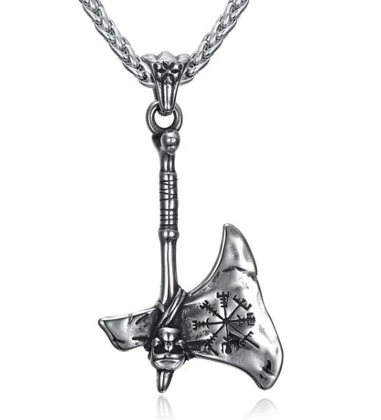 Vintage Norse rune necklaces for men, featuring a range of intricate Viking symbols and designs crafted from premium stainless steel