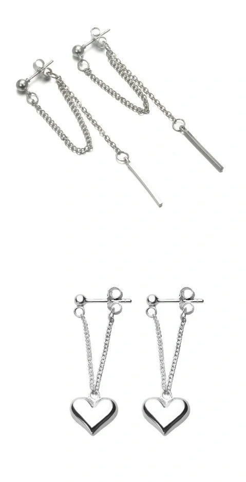 Elegant silver chain earrings for women, perfect for any outfit