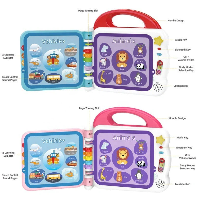 Educational English Kids Intelligent Book Learning Machine with Bluetooth in vibrant colours