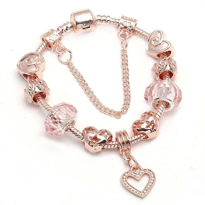 Elegant rose gold geometric bracelet with a stylish and modern design, perfect for daily wear or special occasions.