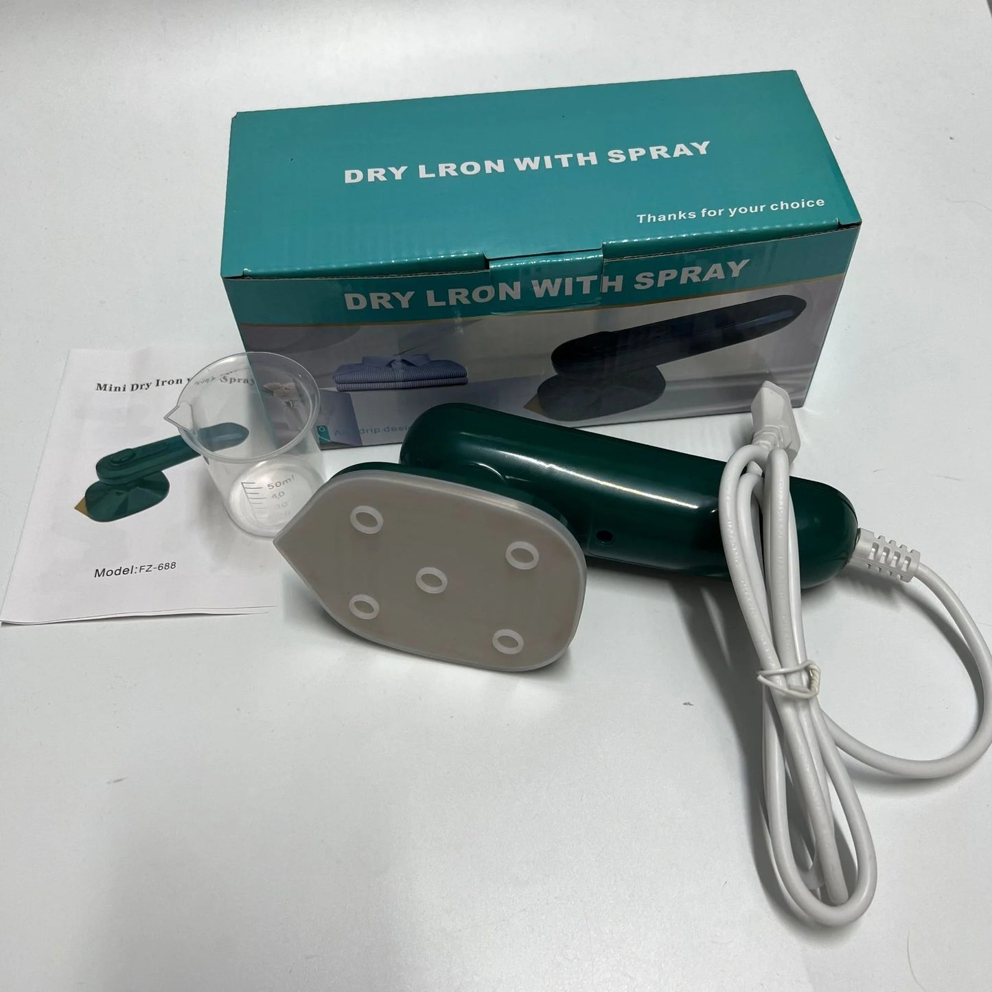 Handheld portable garment ironing machine with super large titanium panel in dark green