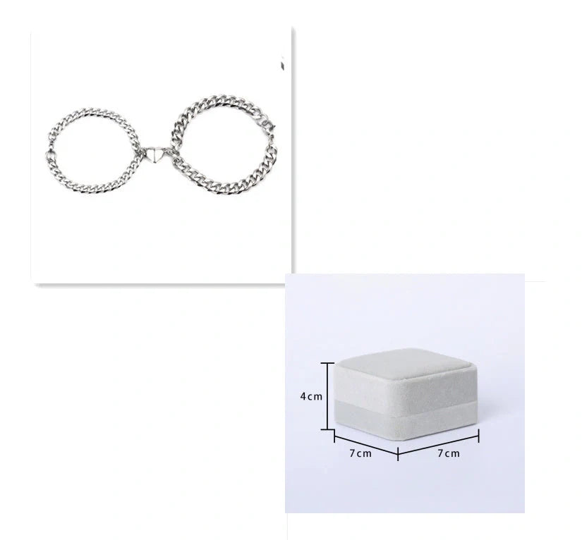 Elegant titanium steel couple bracelets with heart design, perfect for love gifts.