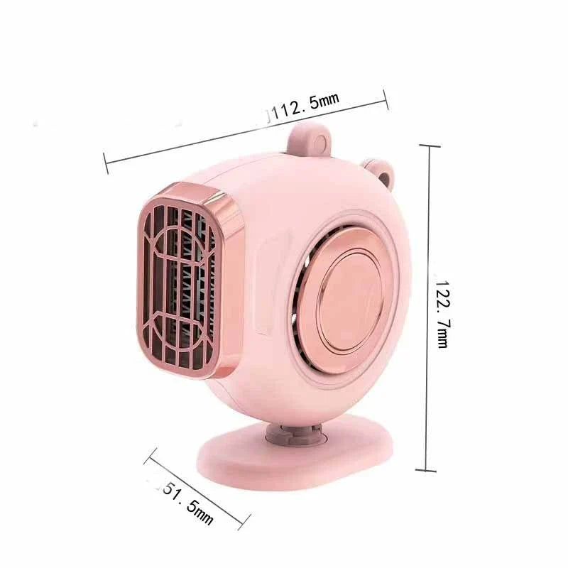 A powerful dual-function car heater that quickly defrosts windshields and provides gentle warming for a comfortable driving experience.