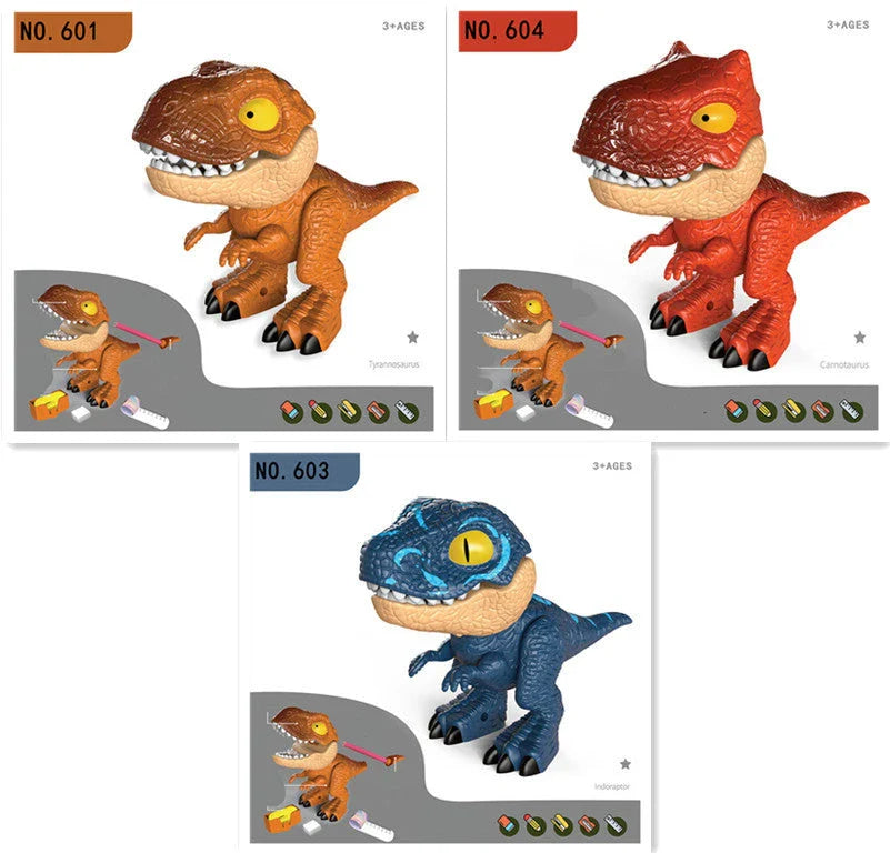 Multifunctional dinosaur-shaped desk organizer with pencil holder, eraser, ruler, and other office supplies