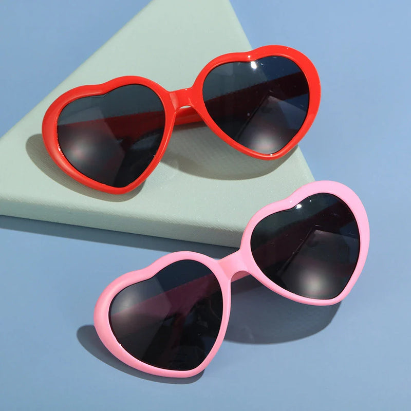 Gifthome Stylish Heart-Shaped Sunglasses with Dazzling Light Effects