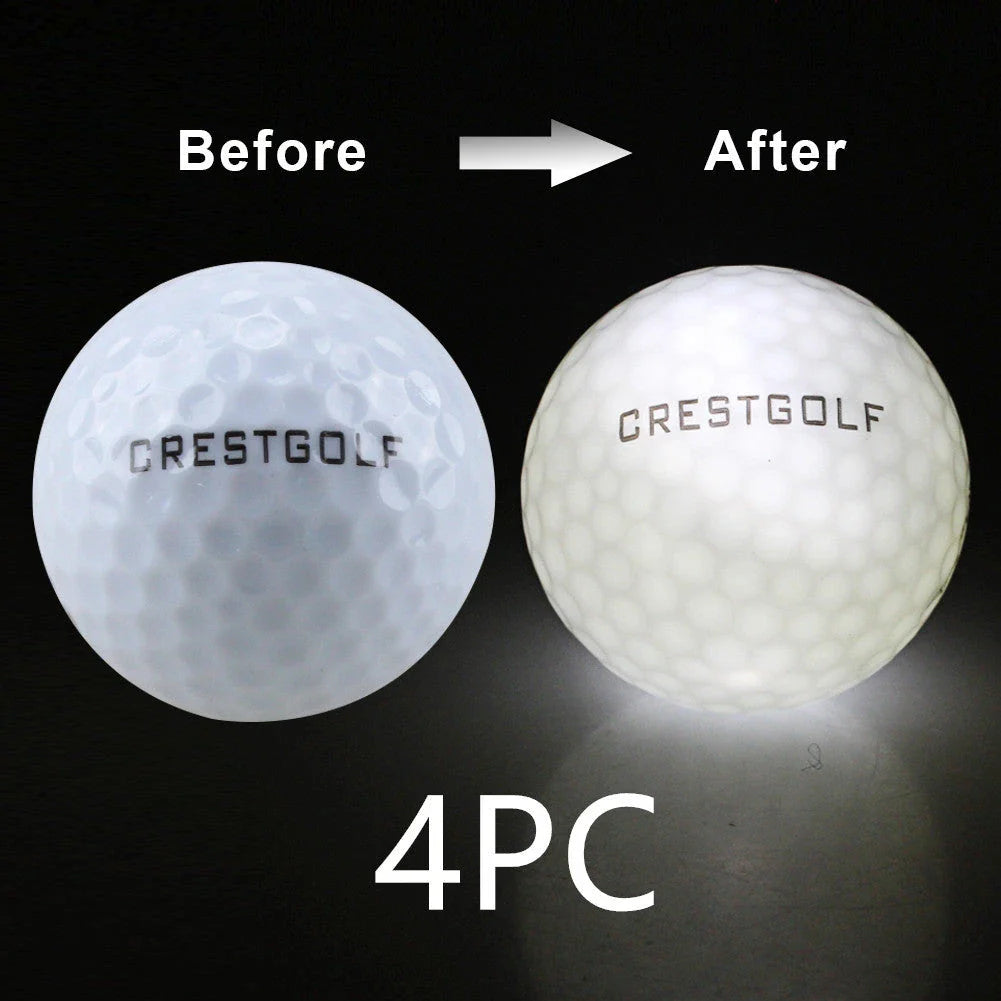 Luminous golf balls emitting a trail of light as they soar through the night sky, offering a captivating golfing experience.