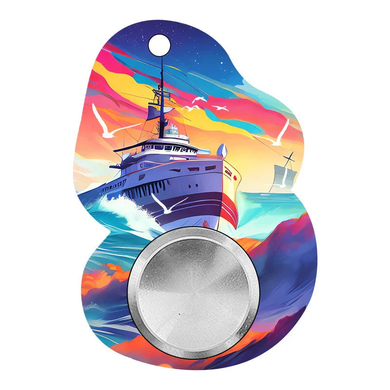 Customizable fidget spinner keychain in various vibrant designs to relieve stress, improve focus, and reduce anxiety