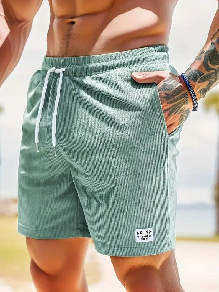 Comfortable and stylish corduroy drawstring shorts in various colors for summer wear