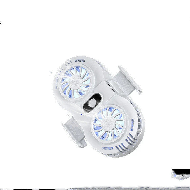 Powerful mobile phone cooling fan with dual cooling channels, ice porcelain, and aluminum alloy construction for seamless gaming performance