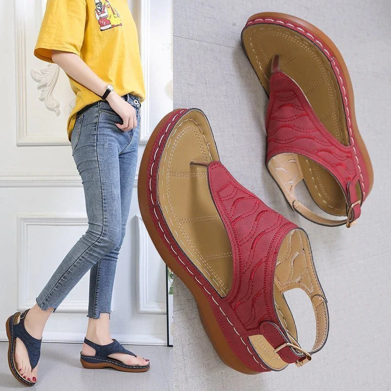 Chic Wedge Sandals for Stylish Women - Flip Flop Design with Adjustable Straps