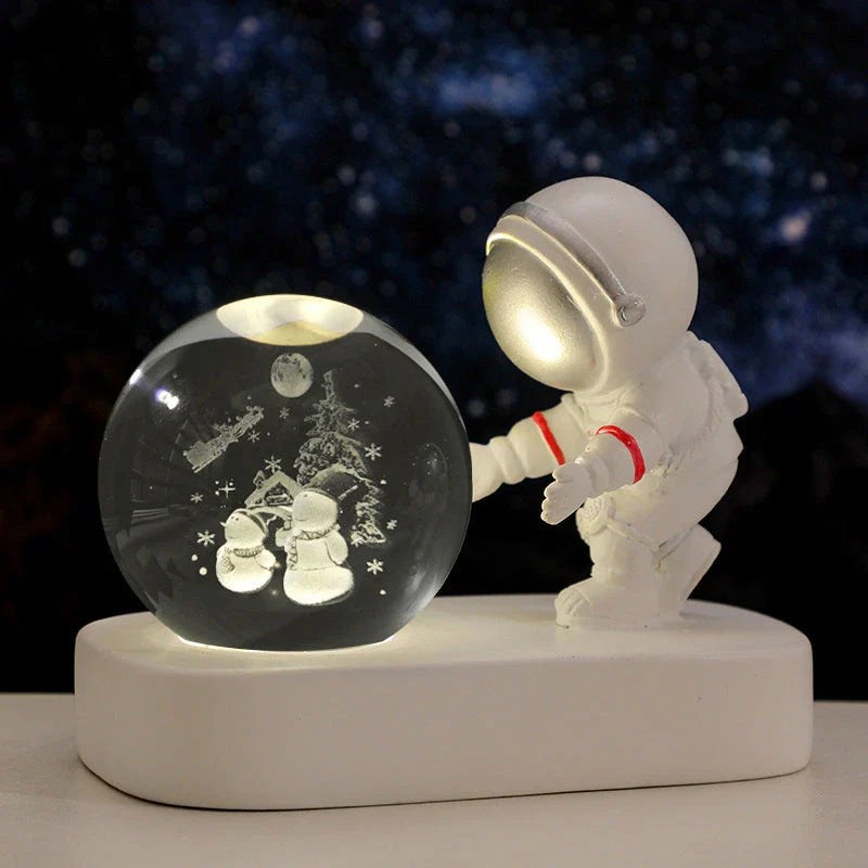 Enchanting Cosmic Night Light: A mesmerizing crystal ball that casts a warm, soothing glow and transforms any space into a tranquil oasis with its stunning 3D celestial design.