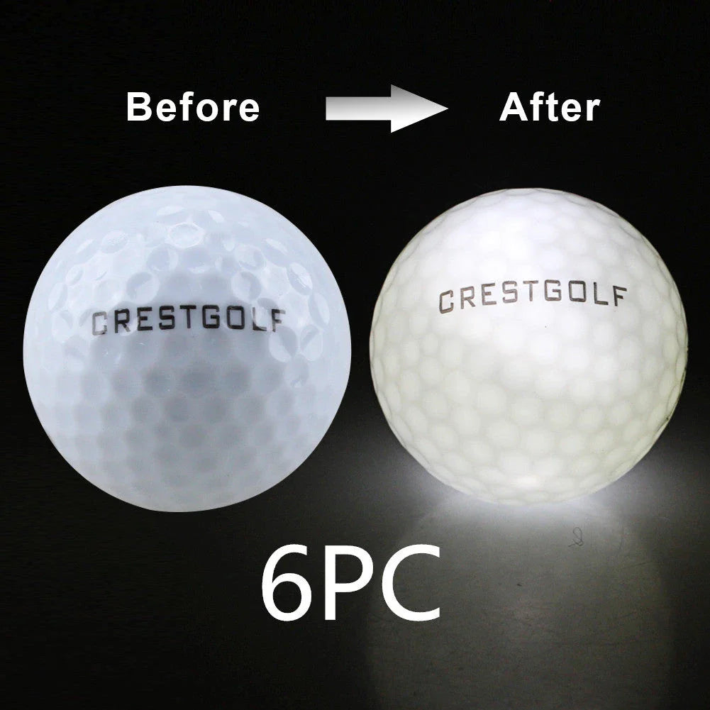Luminous golf balls emitting a trail of light as they soar through the night sky, offering a captivating golfing experience.