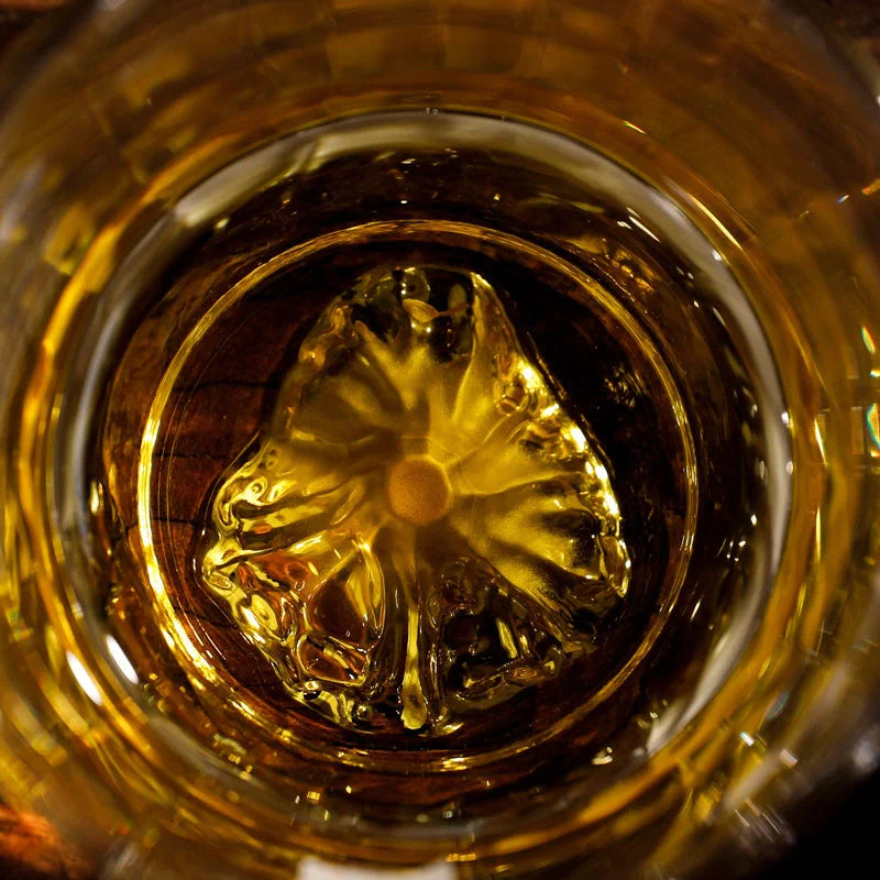 Japanese Mount Whiskey Glass in crystal glass with two style options