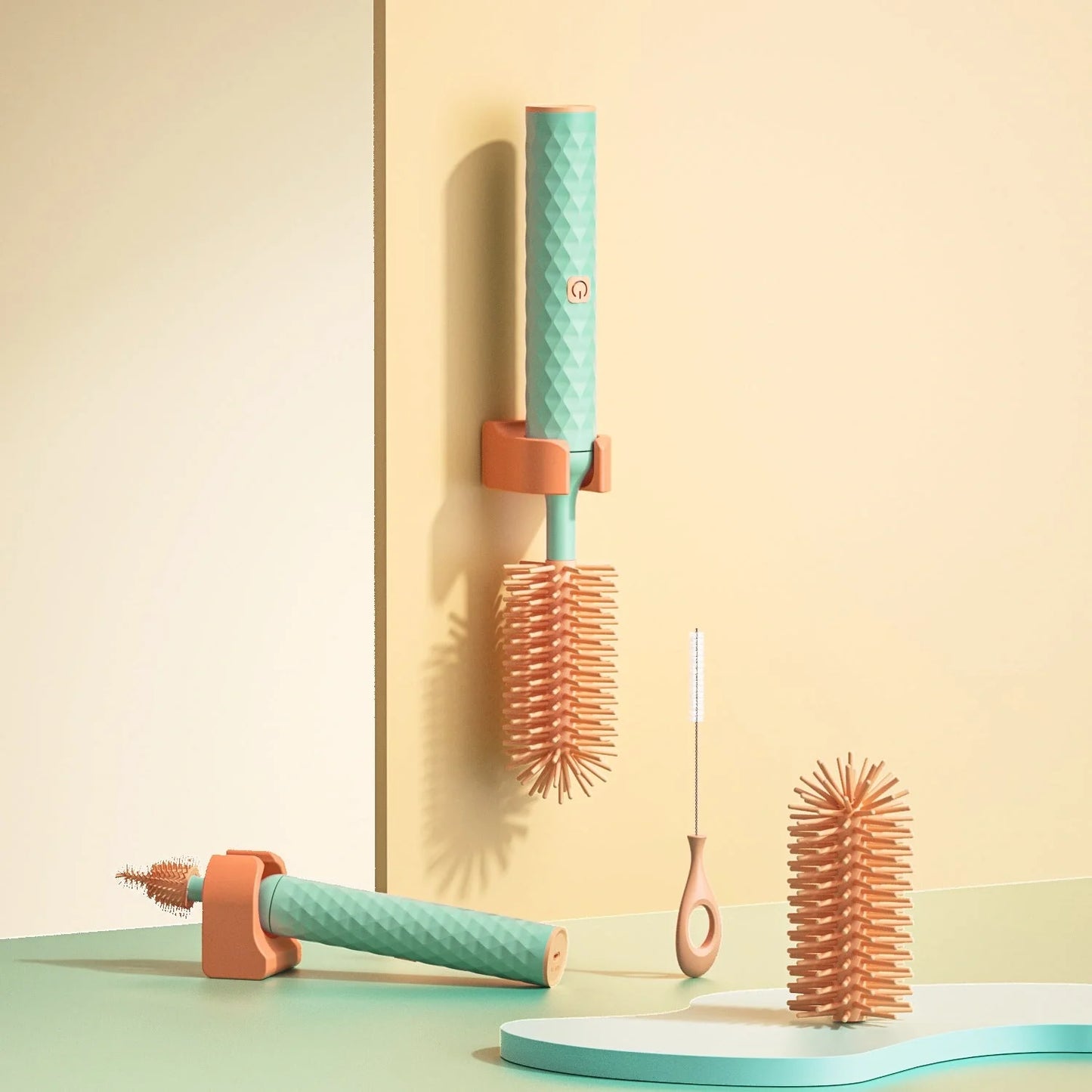 Electric Silicone Bottle Brush with 360-degree rotation for cleaning baby bottles and pacifiers