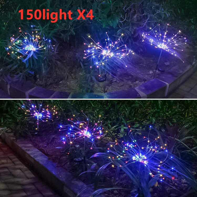 Radiant Solar-Powered Outdoor Fireworks Lights with dazzling LED display in various shapes and colours