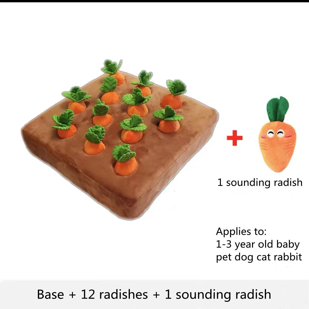 Premium Carrot Plush Toy for Dogs - Interactive Chew Toy and Snuffle Mat with Soft Cotton Exterior and Durable PP Cotton Filling
