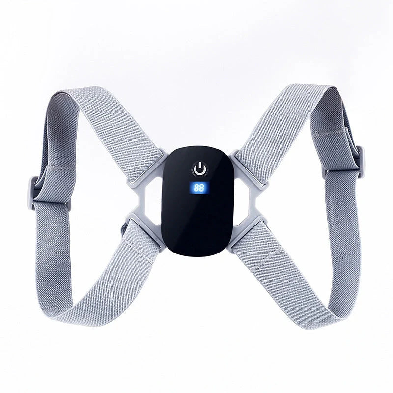 Smart Posture Corrector in pink, gray, and black LCD colors for spine alignment and back support