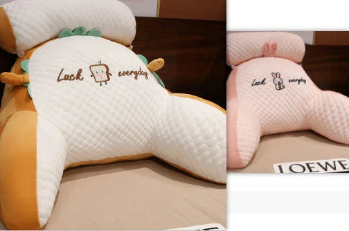 Plush lumbar cushion with ergonomic design for comfortable back and neck support on sofa, chair, and bed